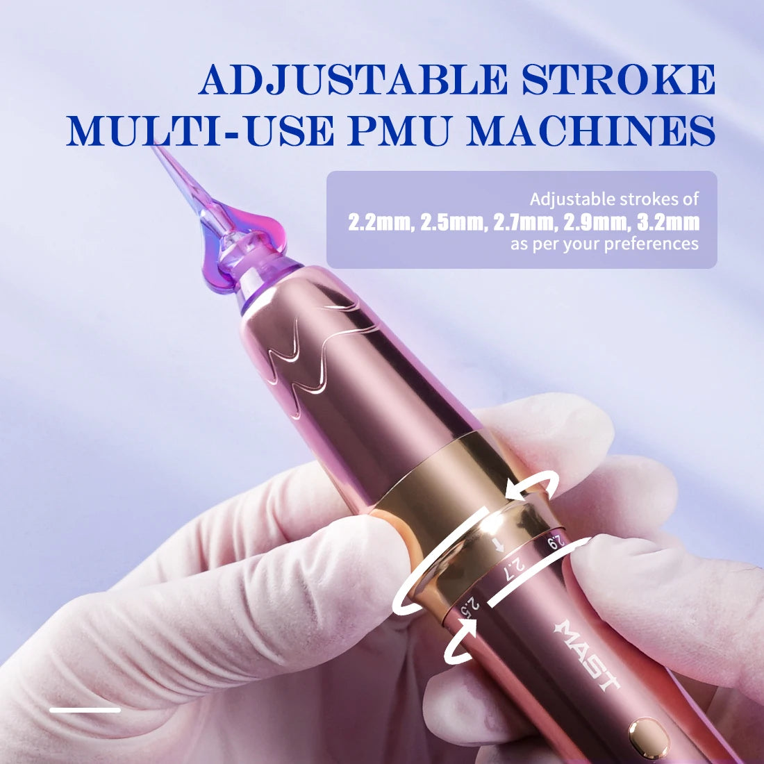 Mast P60 Permanent Makeup Tattoo Machine 5 Adjustable Strokes LED Digital Display Lightweight Design for Eyebrows Eyeliner Lip
