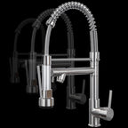 Pull Down Spring Kitchen Faucet, Hot Cold Stainless Steel Kitchen Sink Mixer Tap, Single Handle Hot Cold Spring Kitchen Faucets