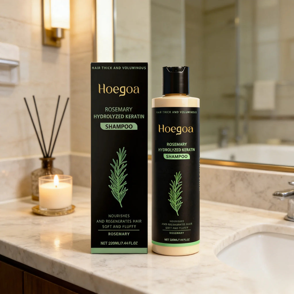 Hoegoa Rosemary Hydrolyzed Keratin Shampoo Strengthening Hair Cleaning Lightweight Hair Loss Treatment Hair Regrowth Shampoo