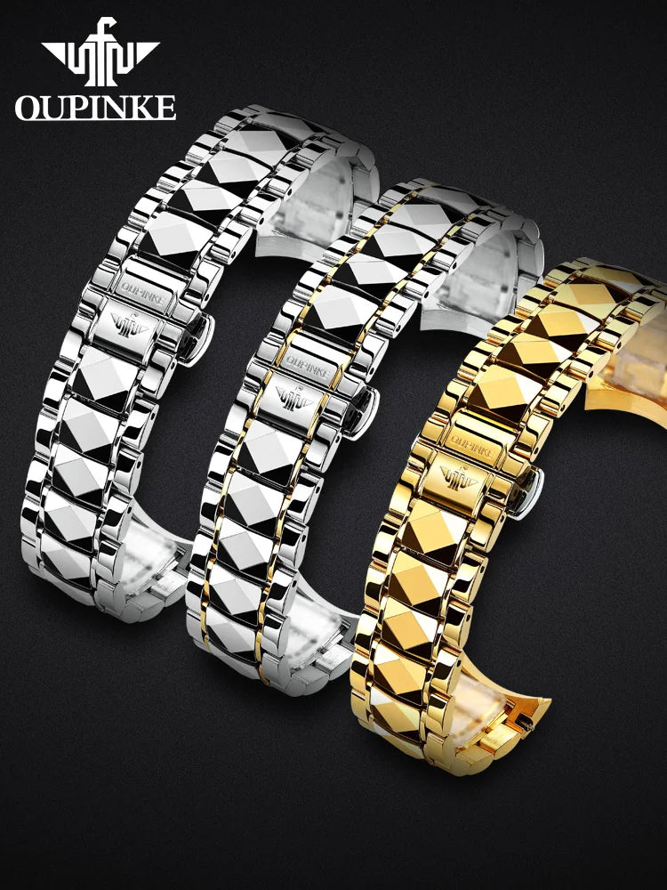 OUPINKE Original Stainless Steel Watchband for Men Watch Universal Watch Strap