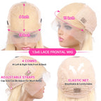 Body Wave 13x6 Honey Blonde Lace Frontal Wig Brazilian #27 Blonde Colored Human Hair Wigs For Women Pre Plucked 13X6 HD Lace Wig