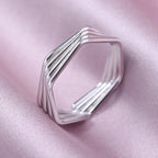 Simple Geometry Fashion Stainless Steel Open Rings For Women Men Accessories Silver Color Heart Sun Round Blank Base DIY Anillos