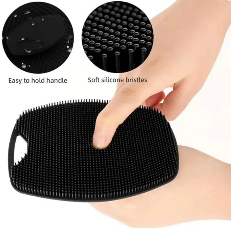 Exfoliating Silicone Bath Brush Portable Massage Bath Brush Body Scrubber Shower Gel Skin Washing Massage Brush Gadget Bathroom