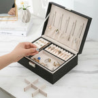 Organizer Box Double-Layer Jewelry Storage Box With Lock for Earrings, Necklaces and Other Accessories Organizing Box