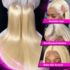 Blonde 613 Hd Lace Frontal Wig 13X6 Brazilian Straight Human Hair Wig 40 Inch Transparent Lace Frontal Wig For Women 250 Density