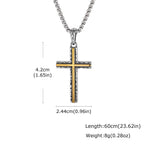 Hammer Pattern Cross Necklace for Men,Retro Grey Stainless Steel Cross Pendant Necklace, Stylish Jewelry Gift for Him Dad