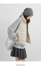 CHIC VEN New Women Down Coats Sleeveless Lightweight 90 White Duck Down Stand Up Collar Female Down Vest Autumn Winter 2026