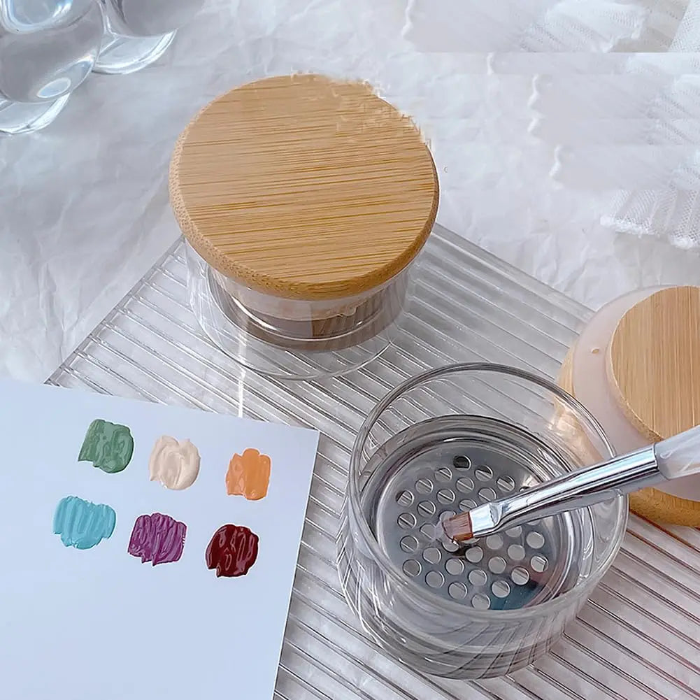 Nail Art Brushes Washing Cup Nail Brush Cleaner Dappen Dish with Lid 3.8*5cm Nail Glitter Acrylic Liquid Powder Removal Cup