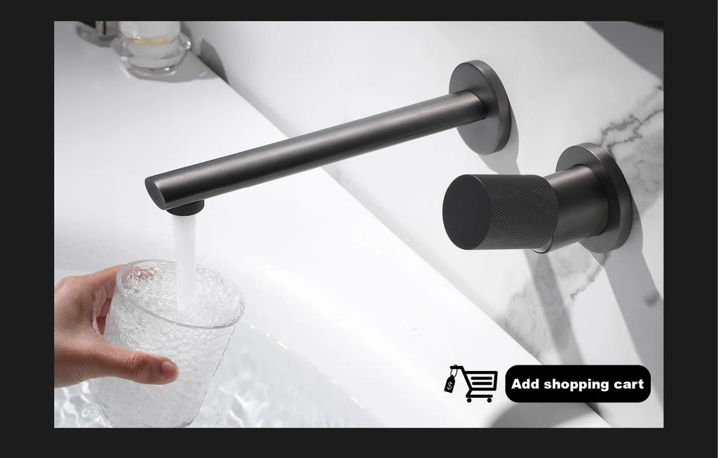 Luxury Gun Gray Brass Kitchen Faucet 1 Hole Double Handle Cold and Hot Dual Control, with Filtered Water Two Function Sink Tap