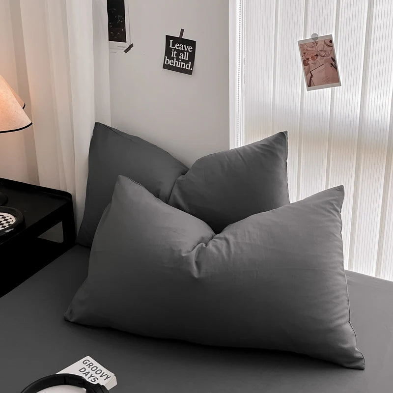 Cozy Bedding Set 3Pcs,1 Duvet Cover with Zipper Closure,2 Pillowcases,Solid Color,Super Soft, Machine Washable, Colorfast