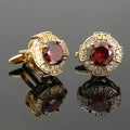 Luxury Quality Mens Cufflink French Fashion Cufflinks For Women Red Gemstone Shirts Buttons Business Tuxedo Cuffs Jewelry Gift