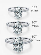 925 Sterling Silve Gorgeous Romantic 1-5CT Zircon Oval Stone Ring For Women Engagement Wedding Luxury High Quality Fine Jewelry