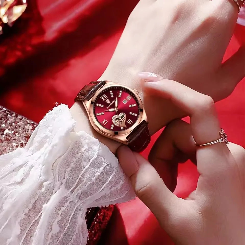 POEDAGAR Luxury Casual Watches For Women Waterproof Calendar Leather Ladies Watch High Quality Fashion Woman's Quartz Wristwatch