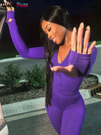 Weird Puss Sporty Casual 2 Piece Set Women Tracksuit Hooded Zip Crop Tops+Leggings Fitness Soft Stretch Streetwear Activity Suit