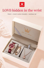 OLEVS 6636 Luxury Women Watch Fully Automatic Hollow Design Diamond Heart Shaped Watch Elegant Mechanical Women Bracelet Watch