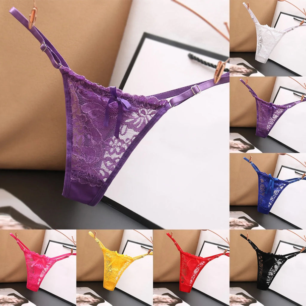 Sexy Solid Women's Underpants Low Waist  Thong Breathable Panties Lace Briefs Underwear Sexy Seamless Underwear G Strings