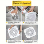 2 Pack Hair Catcher Brush+Strainer Anti-Clog Drain Stopper Shower Plug Anti-Odor Sink Parts Reusable Easy Install