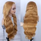 Body Wave 13x6 Honey Blonde Lace Frontal Wig Brazilian #27 Blonde Colored Human Hair Wigs For Women Pre Plucked 13X6 HD Lace Wig