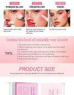 2IN1 Pink Blush Matte Dewy Rosy Blush With Brush Makeup Pan Long Wearing High Pigment Orange Red Cream & Powder Blush Palette