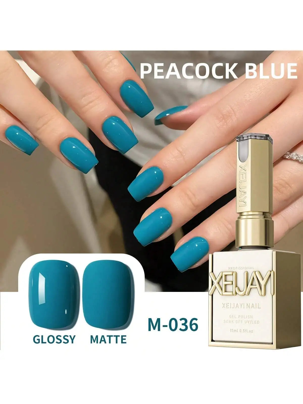 2025 Japanese Spring-Summer Peacock Blue Gel - Skin-Brightening, Home & Salon Use Nail Polish