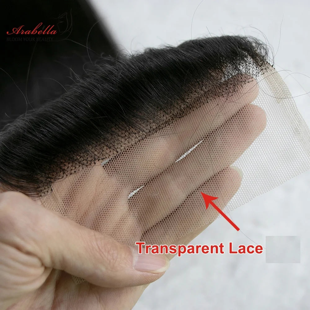 Body Wave Lace Frontal 100% Human Hair Arabella Remy Lace Closure Pre Plucked Bleached Knots 13x4 Transparent Lace Frontal