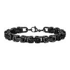 Chunky Byzantine Bracelets for Men Boys,8mm Stainless Steel Braided Link Wristband,Vintage Jewelry Gift for Him