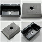 Matte Black 304 Stainless Steel kitchen Sinks Cold And Hot Water Mixer With Soap Dispenser And Cup Washer