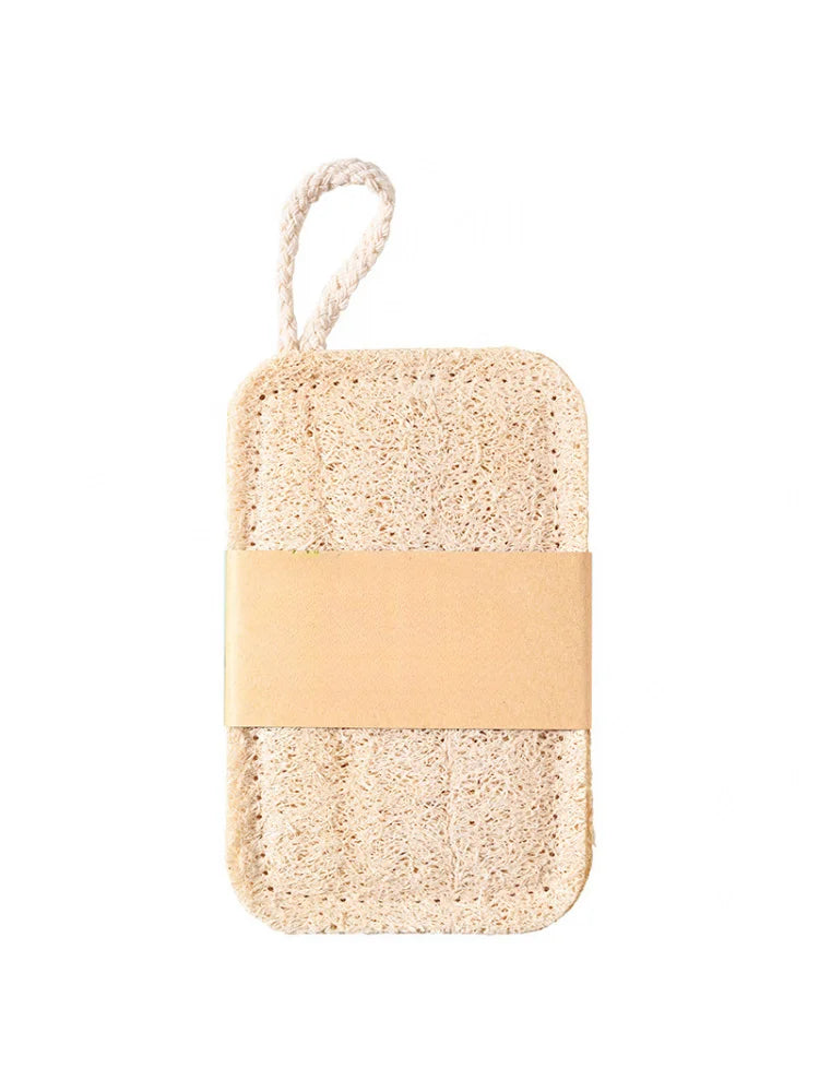 1/6pcs Natural Loofah Exfoliating Sponges - Gentle Body Scrubber for Shower & Bath, Bamboo Fiber Cleaning Pads