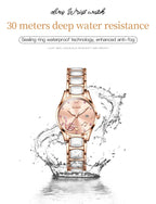 OLEVS 3605 Women's Watches Top Brand Fashion Mechanical Wristwatch Zircon Scale Watch for Ladies Waterproof Chronograph Date