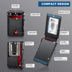 Hot Sale Men's Minimalist Card Holder Carbon Fiber for pop RFID Wallet Anti-theft & Anti-rfid Leather Metal Aluminum Cash Folder