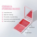 2IN1 Creme & Powder Blush Matte Natural Blush Eye Makeup Palette Long Lasting High Color Rendering Bright Pinky Patrick Ta Blush