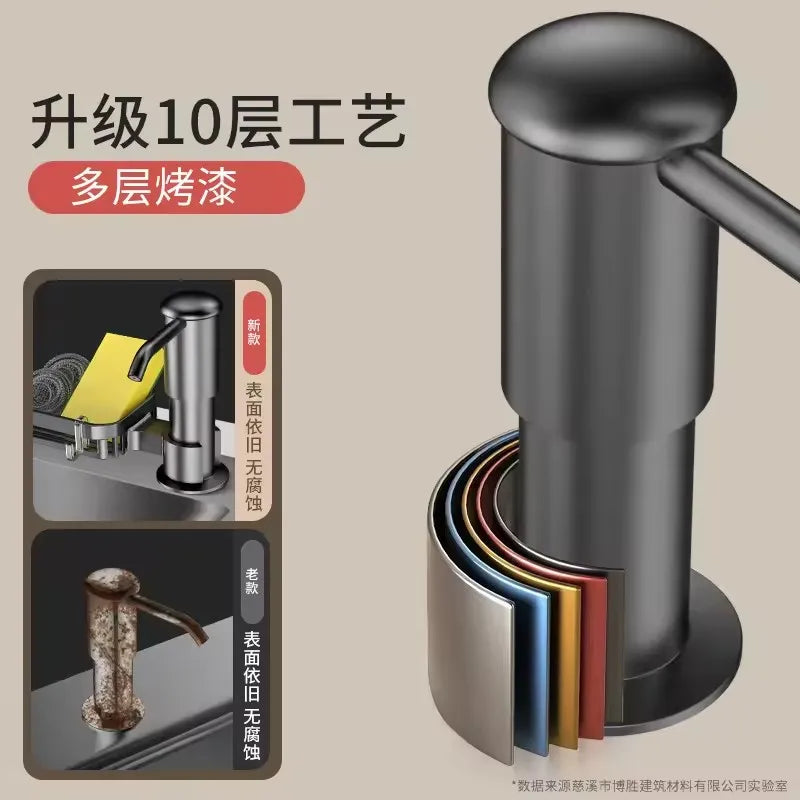 Kitchen Counrtertop Dishes Dispenser with Extention Tube Hand Press Soap Liquid Pump Plastic Soap Dispenser for Sink Accessories