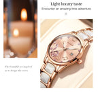 OLEVS Brand Ceramic Room Steel Strip Quartz Women's Watch 3605
