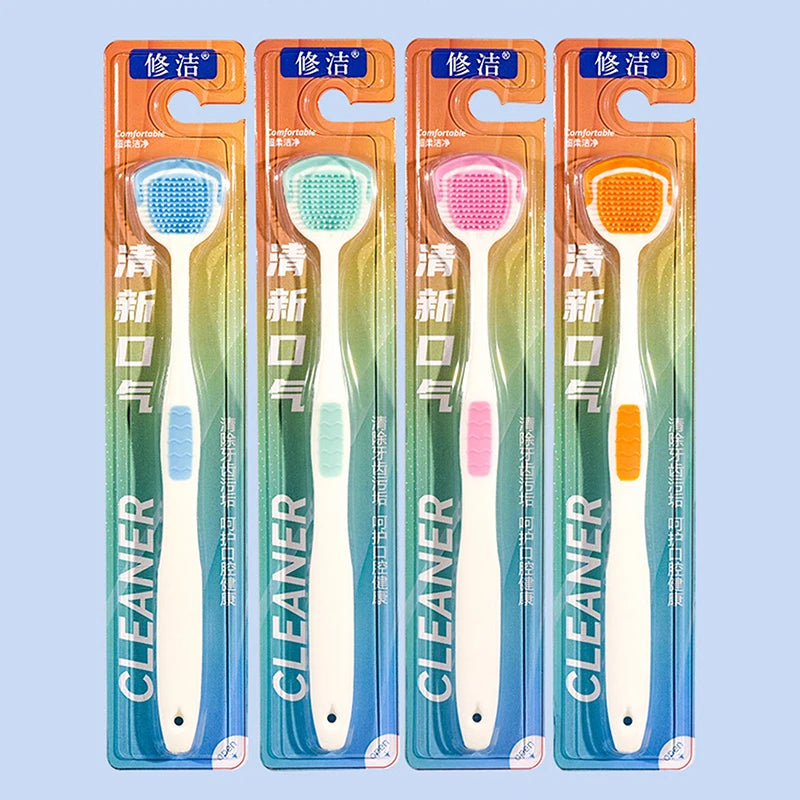 1/5PCS Tongue Scraper Soft Silicone Cleaning Tongue Toothbrush Oral Cleaner Brush Mouth Fresh Breath Scraping Hygiene Care Tools