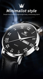 OLEVS 2920 Men Watch Fashion Business Roman Scale Waterproof Clock Luxury Brand Quartz Watch Leisure Calendar Week Men Watch