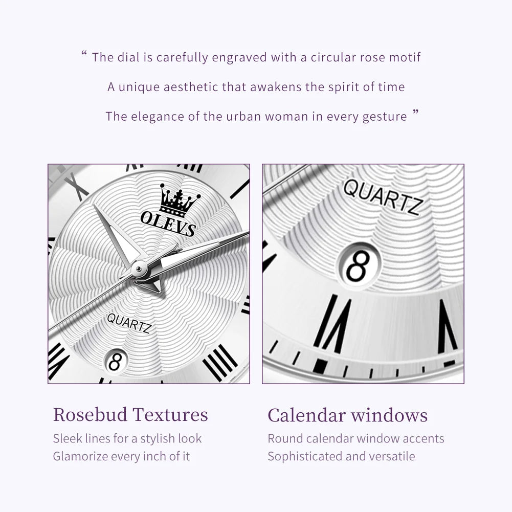 OLEVS 5608 Women Fashion Watch Stainless Steel Calendar Night Light Watch Original Brand Elegant Women Quartz Watch Reloj Mujer