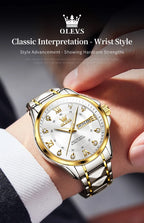 OLEVS 2906 Luxury Original Wristwatch For Man Luminous Week Date Waterproof Classic Business Dress Men's Quartz Watch