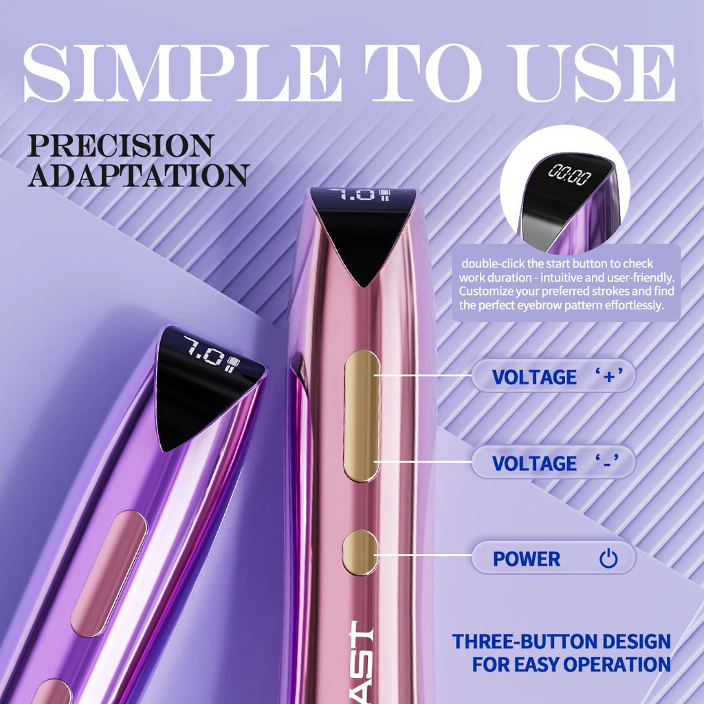 Mast P60 Permanent Makeup Tattoo Machine 5 Adjustable Strokes LED Digital Display Lightweight Design for Eyebrows Eyeliner Lip