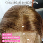 Bone Straight 4/27 Honey Blonde Human Hair 13x4/5x5 HD Transparent Lace Front Wigs Pre Plucked With Baby Hair For Women