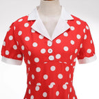 Polka Dot 50s 60s Vintage Dress Women Elegant Belted Robe Women Retro Rockabilly Prom Wedding Party Princess Dress
