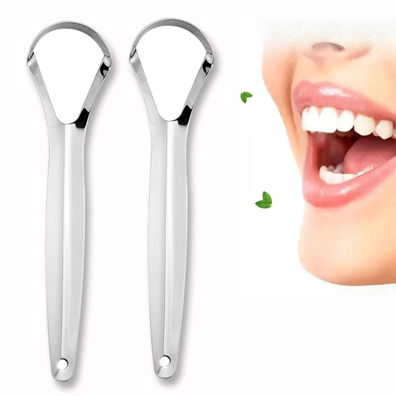 Adult Tongue Scraper Tongue Remover Halitosis Tongue Coating Oral Care Tongue Scraping Brush Stainless Steel Oral Cleaner Tools