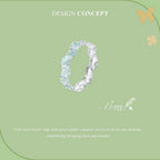 Bamoer 925 Sterling Silver Four-Leaf Clover Ring Mint Green Leaves Vine Ring Fine Jewelry Gift for Women Party
