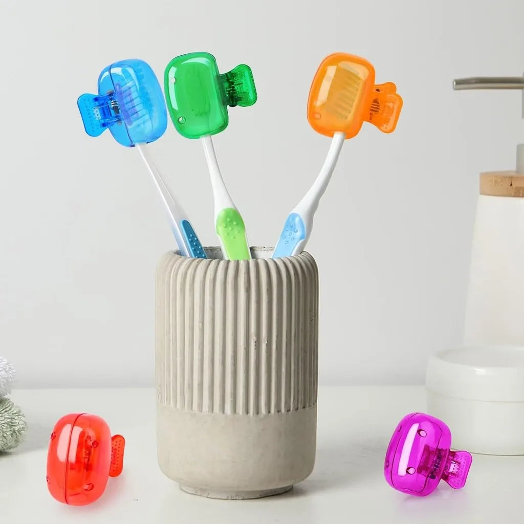 2/4Pcs Travel Toothbrush Toothbrush Protector Cap Brush Pod Case Portable Plastic Clip for Home Travel, Camping, School, Busines