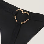 All New Adult Solid Heart Linked Thongs, Intimates Panties, Women's Sexy Lingerie & Underwear Crotchless G-string