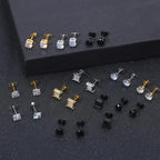 12 Pairs Stainless Steel Stud Earrings for Men Hypoallergenic Earring Unisex Studs Inlaid Cubic Zirconia Men Earrings Hoop