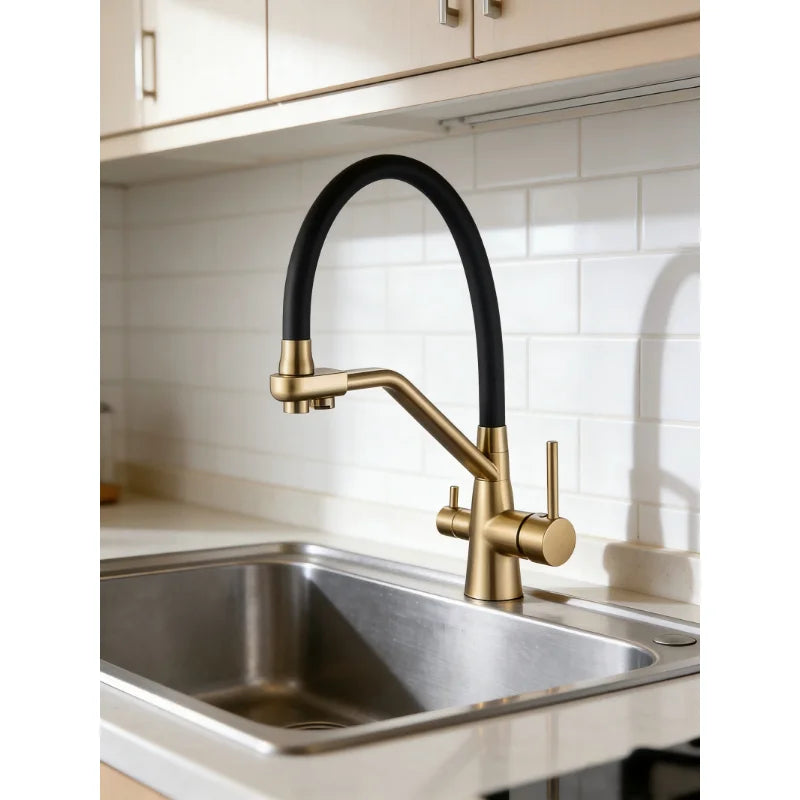 360 Rotate 3-in-1 Kitchen Sink Faucet Water Filter Tap Purification Mixer for Hot Cold and Purified Drinking Water