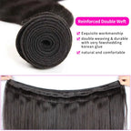 Unprocessed Brazilian Straight Human Hair Bundles Natural Color Raw Remy Hair Weave Extensions for Women