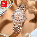 OLEVS Brand Watches with Diamond Studded Roman Fashion Quartz Women's Watch 9943