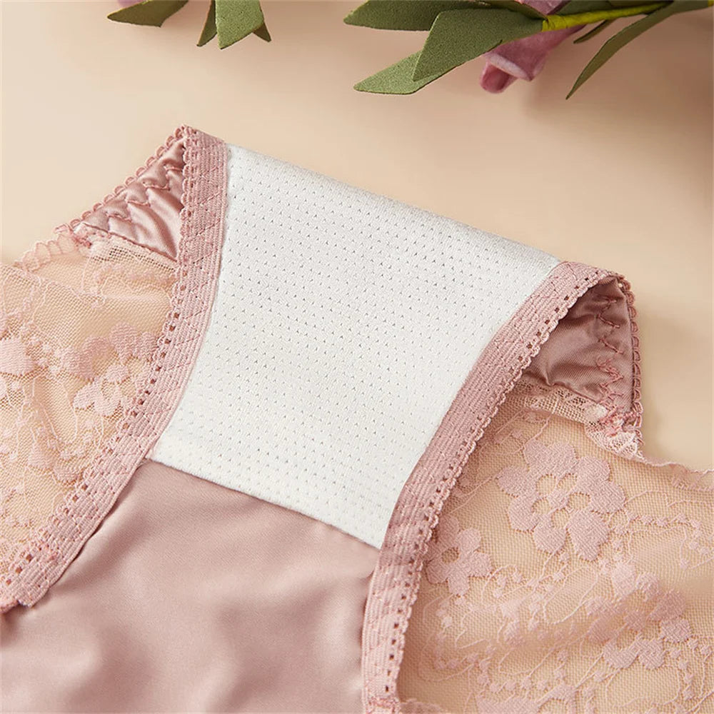 L-4XL Women High Waist Panties Women Plus Size Sexy Transparent Underwear Seamless Female Briefs Hollow Out Lingerie
