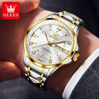 OLEVS 2906 Luxury Original Wristwatch For Man Luminous Week Date Waterproof Classic Business Dress Men's Quartz Watch